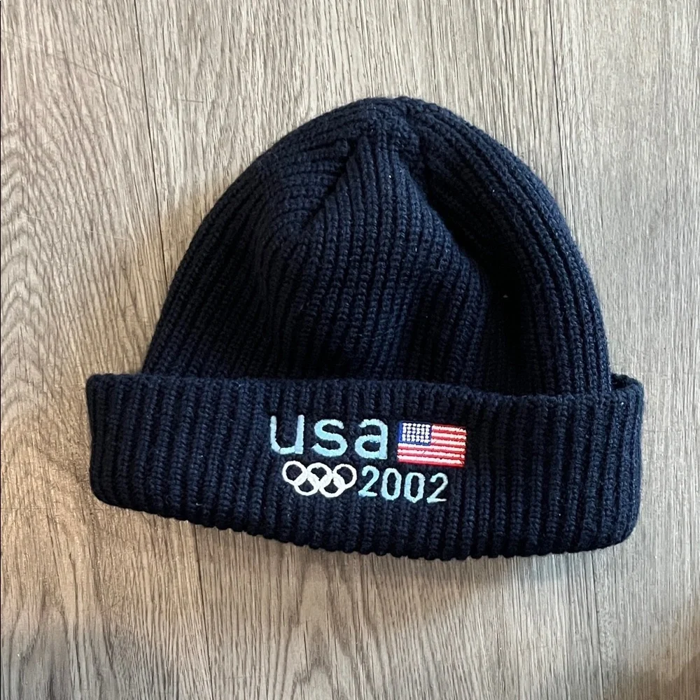 USA 2002 Black Knit Beanie